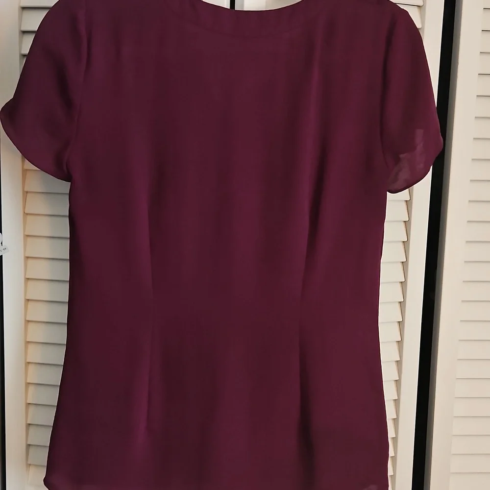 Purple Ruffle-front Blouse - Picture 3 of 4